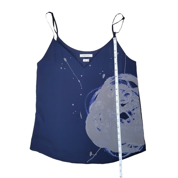 Aritzia Babaton Everly camisole navy blue abstract print XXS - Picture 8 of 12